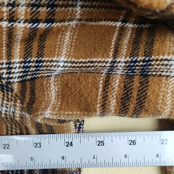 Dickies mustard yellow Black white Plaid Shacket Jacket Sz XL 100% cotton - Picture 4 of 7